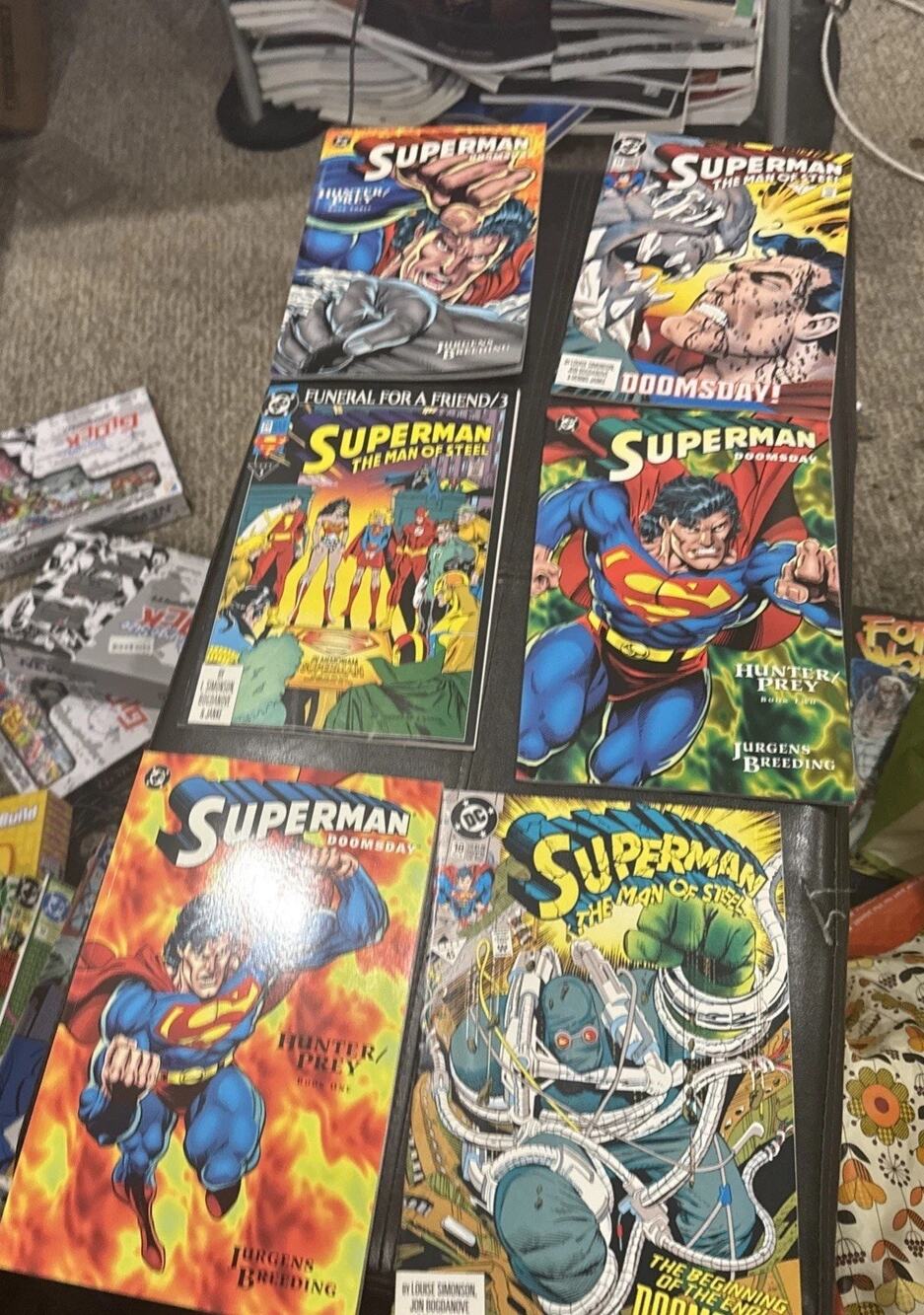 Lot If 7 DC Comics Superman 90’s Dooms Day Inc.